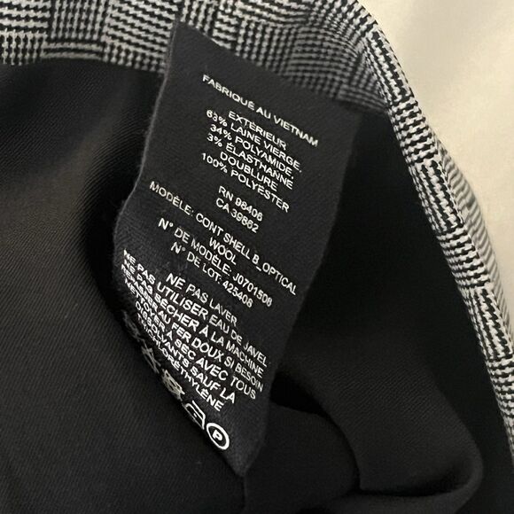 Theory Women’s Optical Wool Split Neck Sleeveless Top Black Ivory Large - Picture 6 of 8